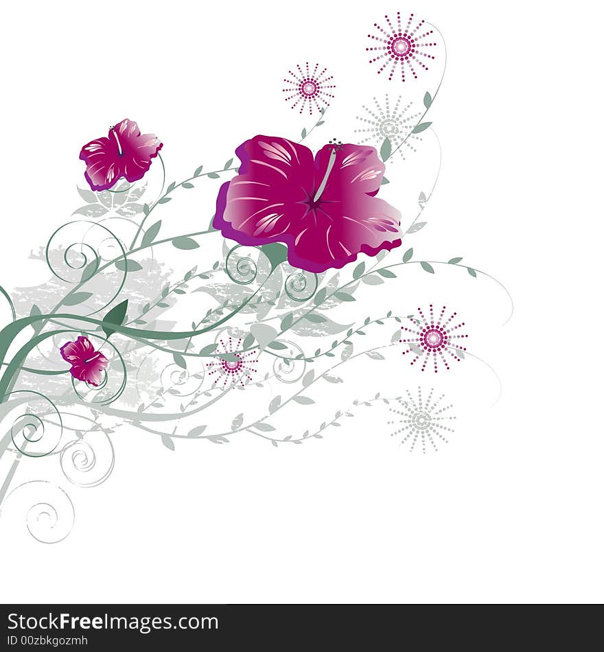 Beautiful floral background. Made in vector