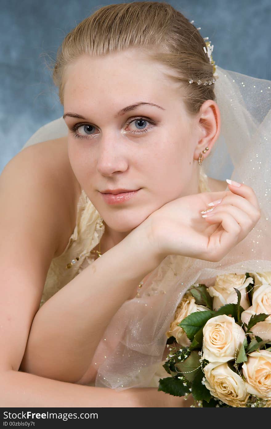 Wedding portrait of the bride, close up