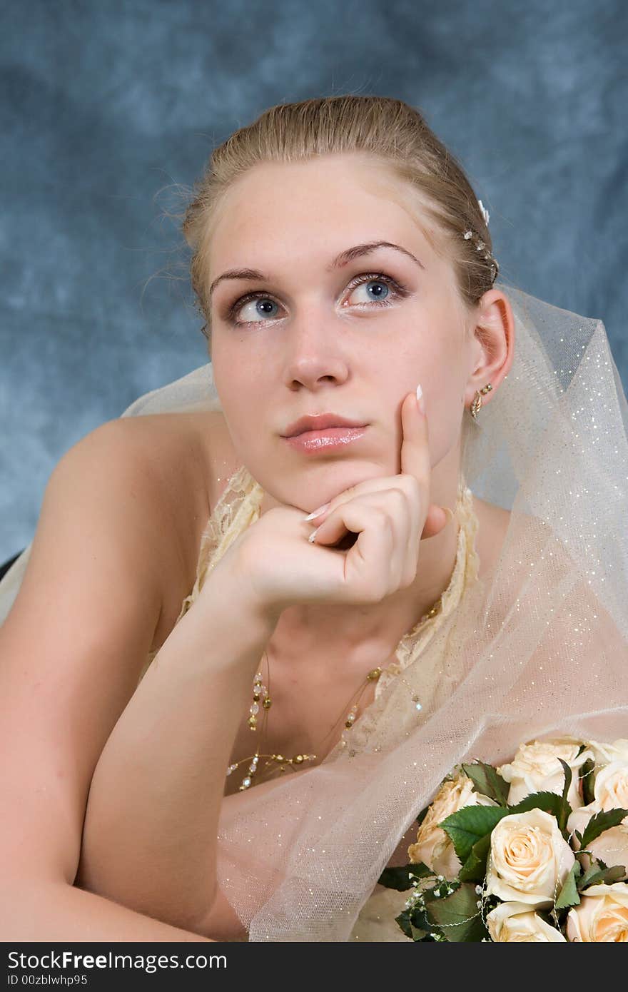 Wedding portrait of the bride, close up