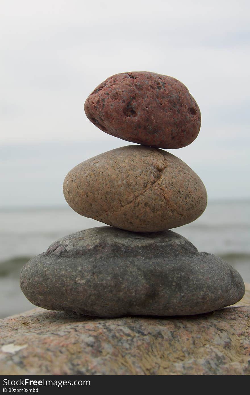 Zen like stones with sea in background. Zen like stones with sea in background