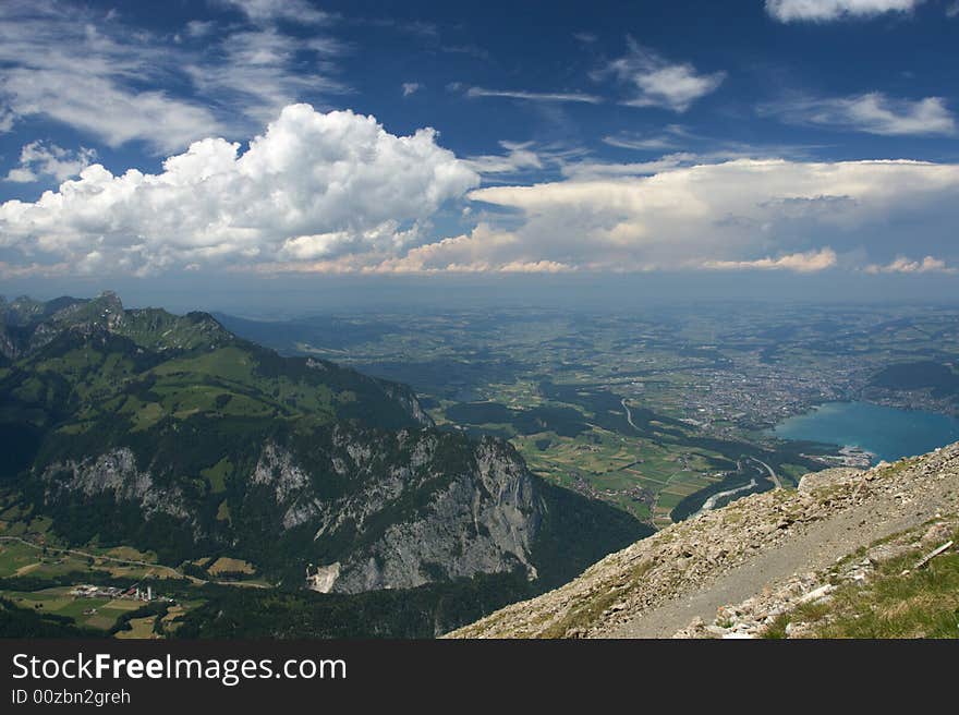 View from Niesen to Thun, Switzerland. View from Niesen to Thun, Switzerland