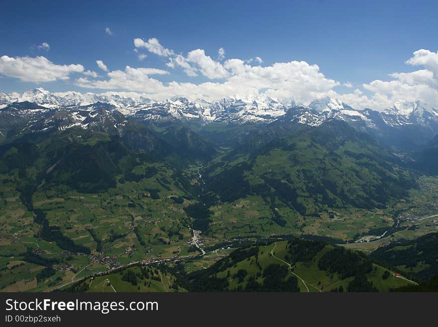 View from Niesen to valley, Switzerland. View from Niesen to valley, Switzerland