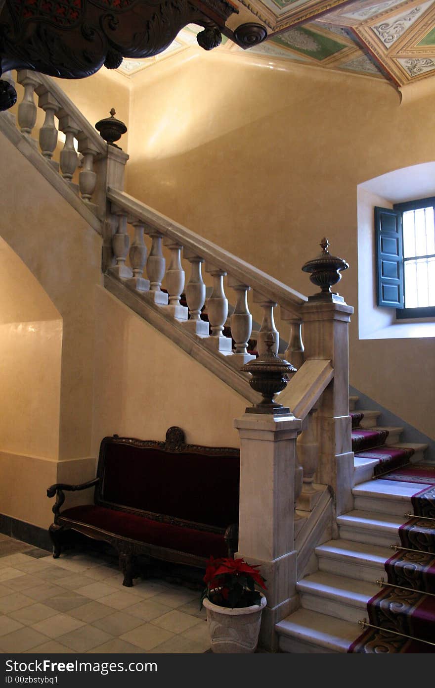 Stone stairs in a old town house