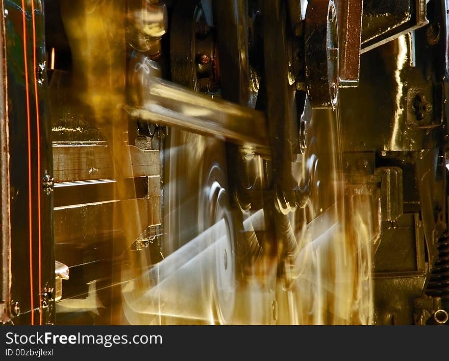 Photo of the inside of a train engine. abstract, motion blur. Photo of the inside of a train engine. abstract, motion blur