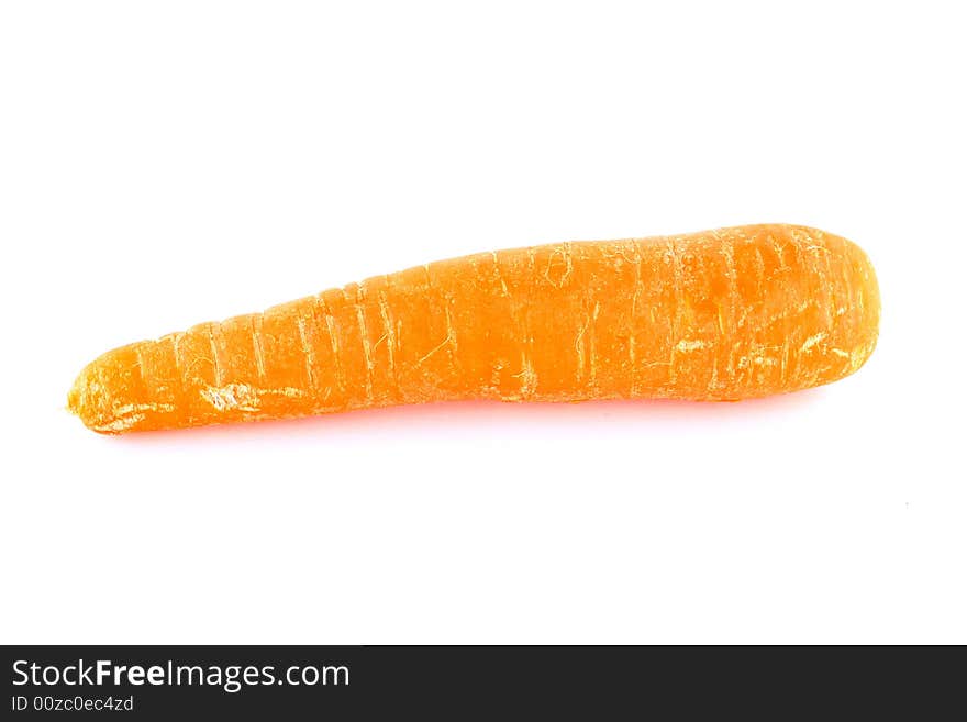 One carrot isolated on white background