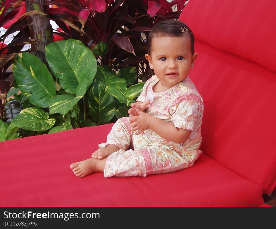 Child on lounger