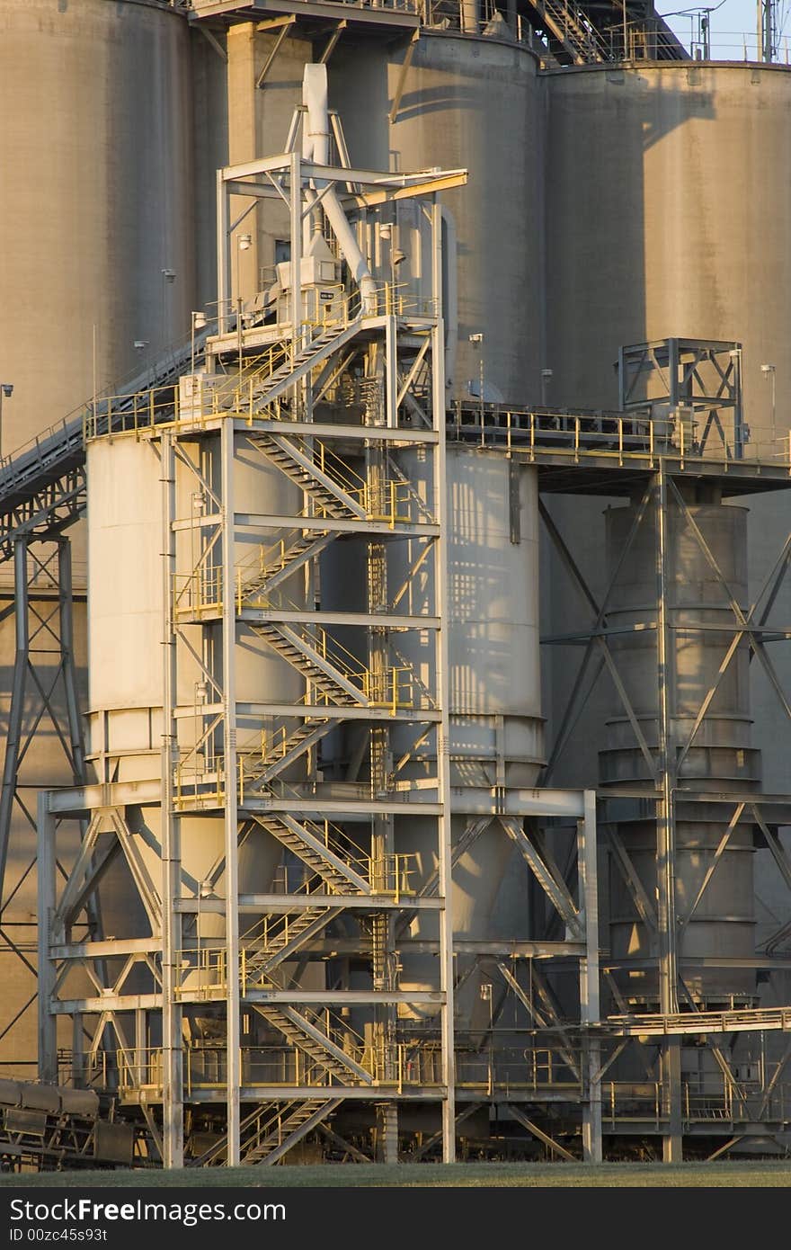 Large storage buildings at a cement factory in North Texas near Midlothian. Large storage buildings at a cement factory in North Texas near Midlothian.