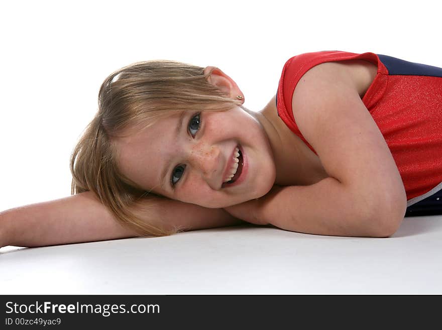 Cute young girl with freckles