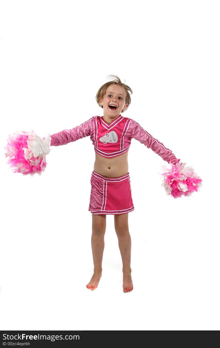 Cute girl doing a cheering routine