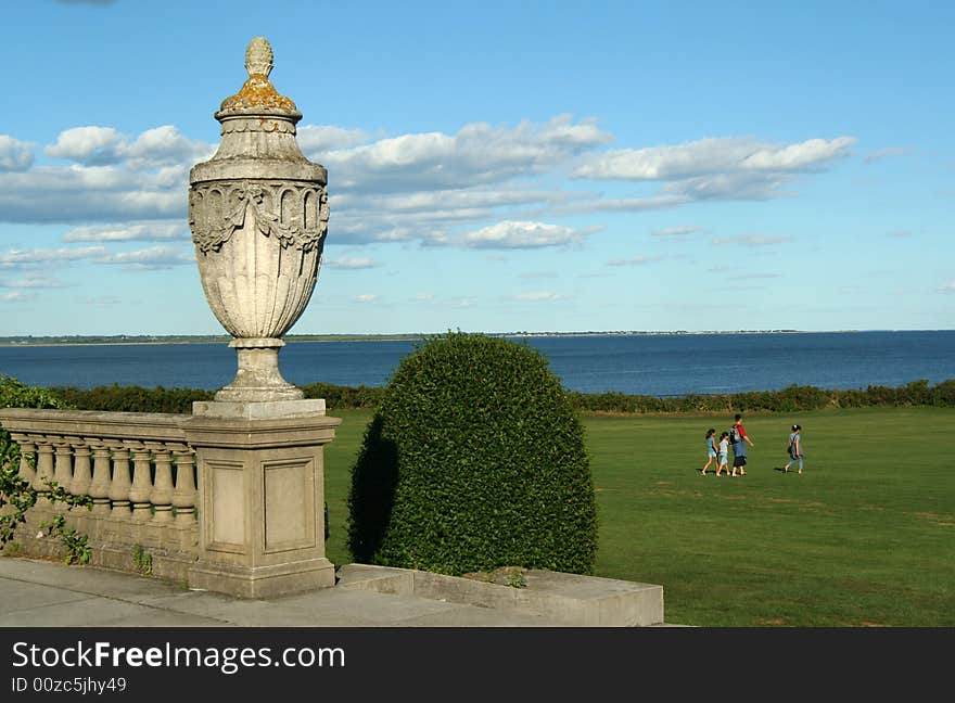 The Breakers is the grandest of Newport's summer cottages and a symbol of the Vanderbilt family's social and financial preeminence in turn of the century America. Today, the house is designated a National Historic Landmark. This was shot at the garden of the Vanderbilt summer home. The Breakers is the grandest of Newport's summer cottages and a symbol of the Vanderbilt family's social and financial preeminence in turn of the century America. Today, the house is designated a National Historic Landmark. This was shot at the garden of the Vanderbilt summer home.