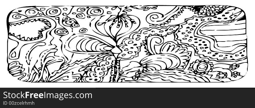 A scalable vector illustration of an abstract floral design. A scalable vector illustration of an abstract floral design.