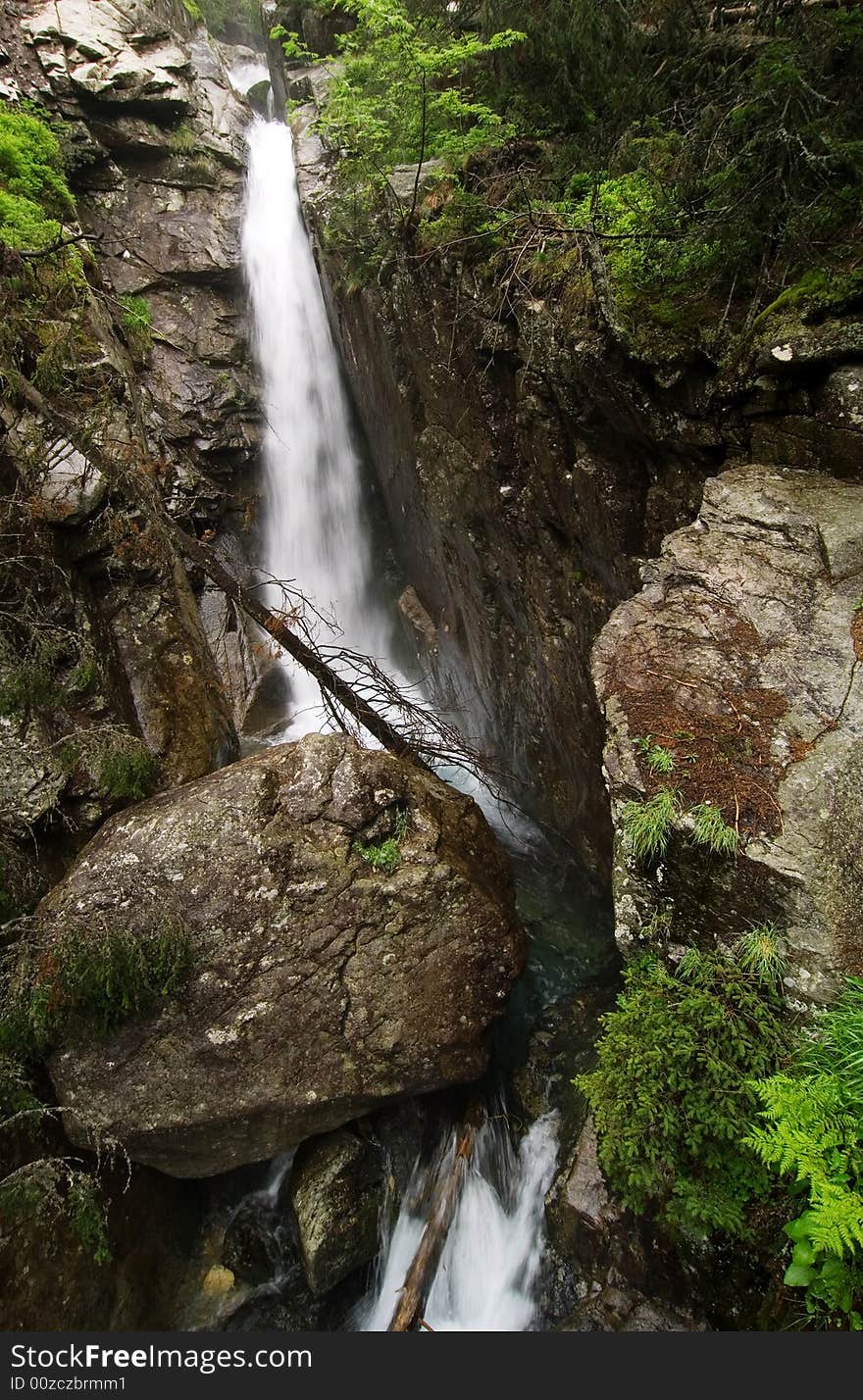 Waterfall in the Slovak mountains