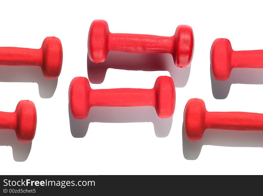 Red dumb bells