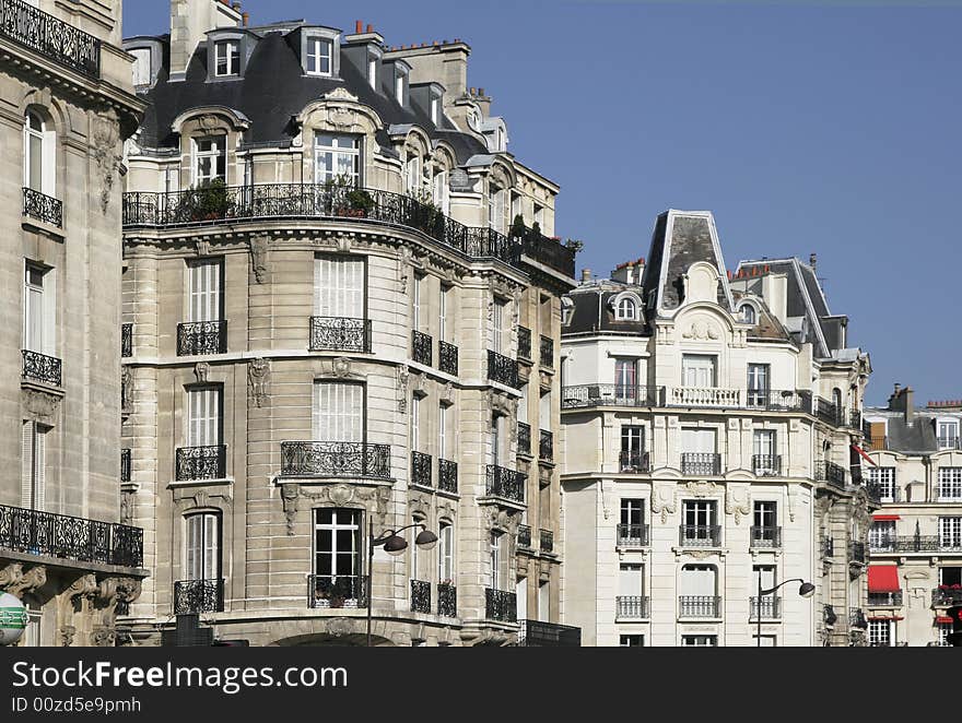 Old French Building In Paris, France