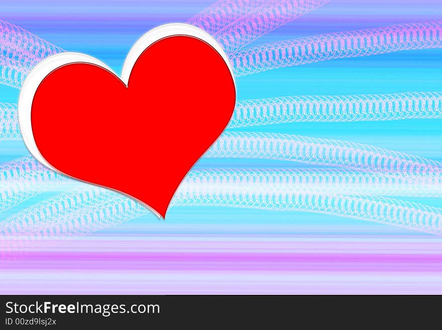 Heart with varicoloured texture in the manner of background abstract scene