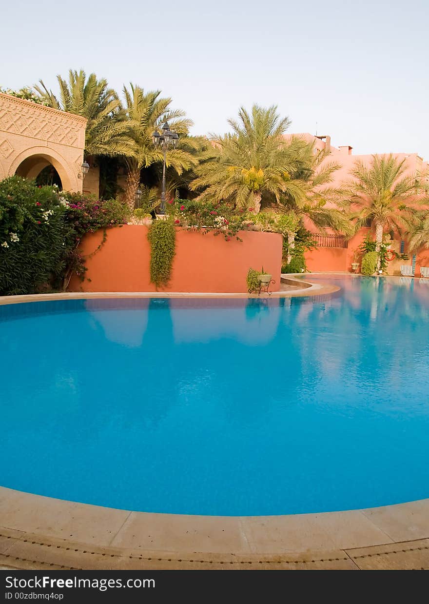 Blue Swimming Pool in the Hotel