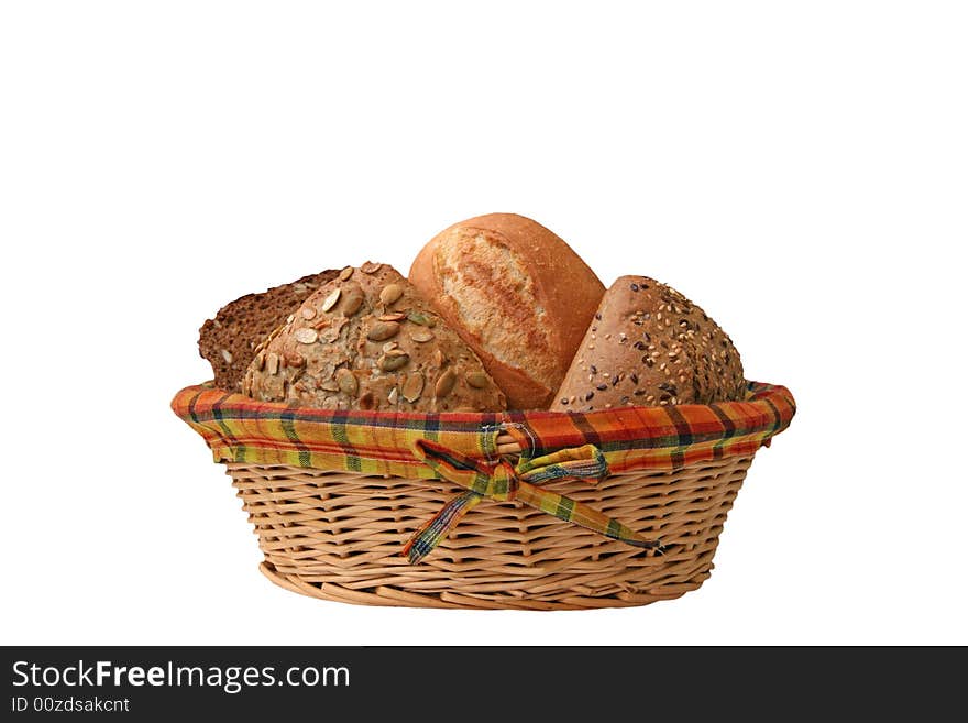 Bread and buns isolated on white. Bread and buns isolated on white