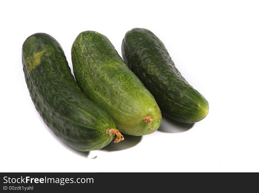 Cucumbers isolated on a white background