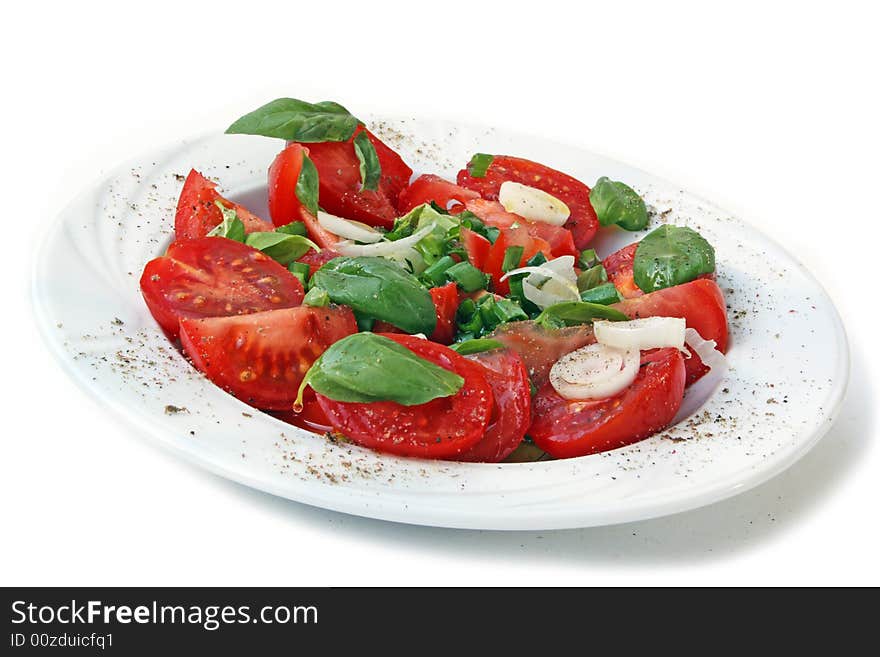 Fresh tomatoes and basil