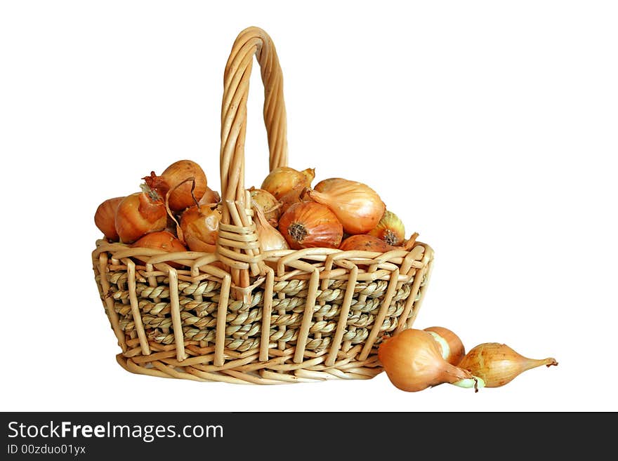 Onions in basket