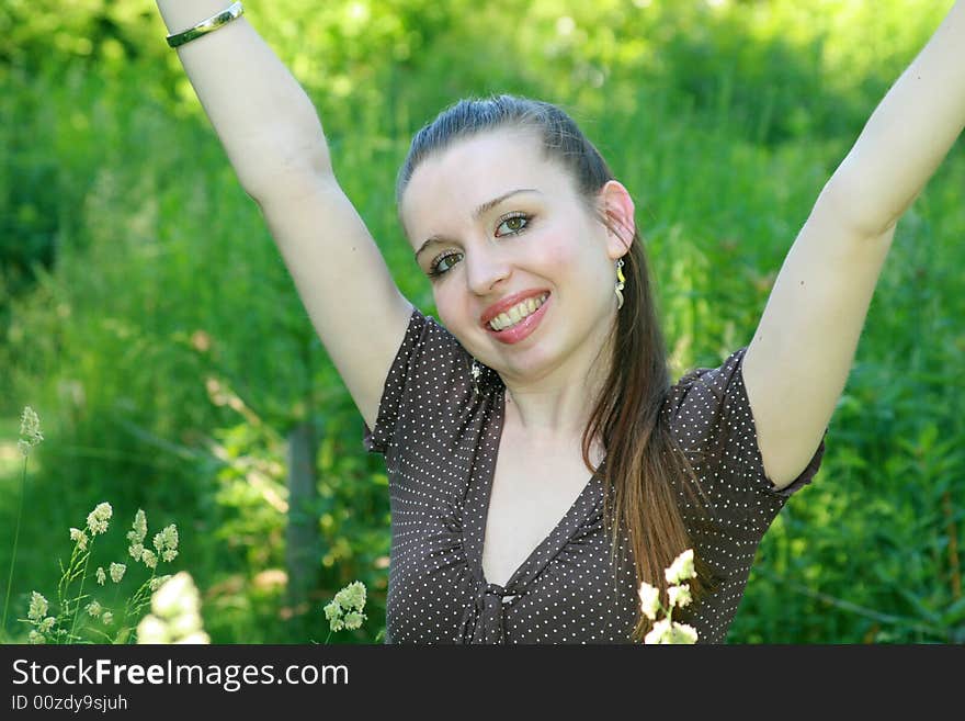 Excited Young Woman.