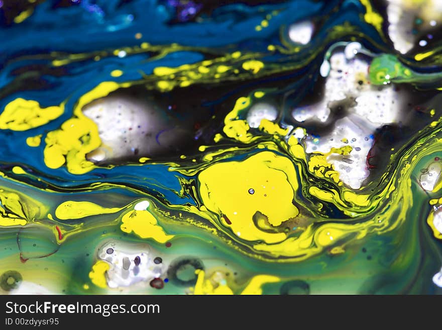 Abstract painting shot in studio lighting still wet. Abstract painting shot in studio lighting still wet.