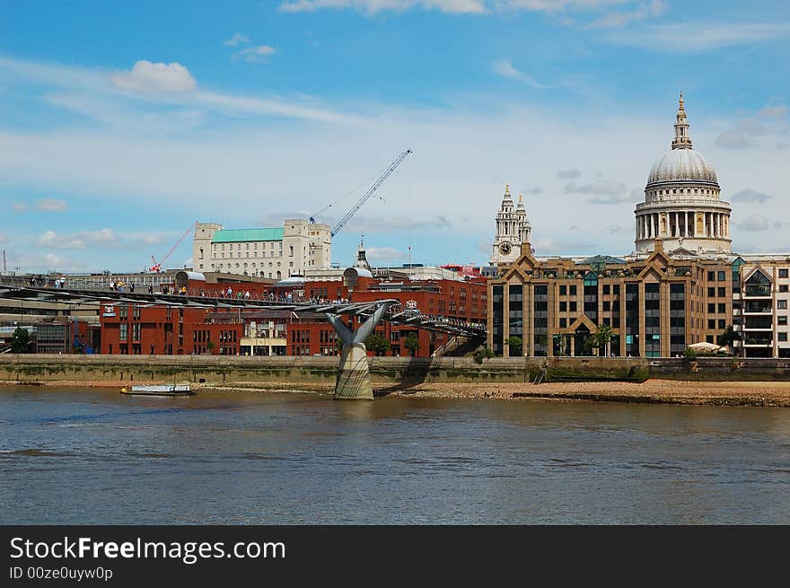 St Paul Cathedral And The Millennium Bridge