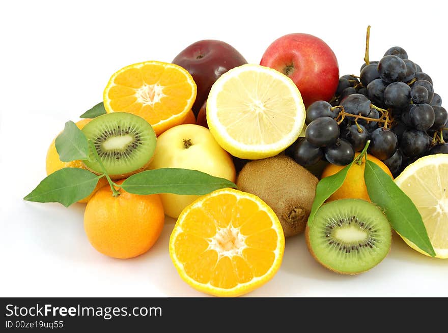 Fresh fruits isolated on a white background. Fresh fruits isolated on a white background