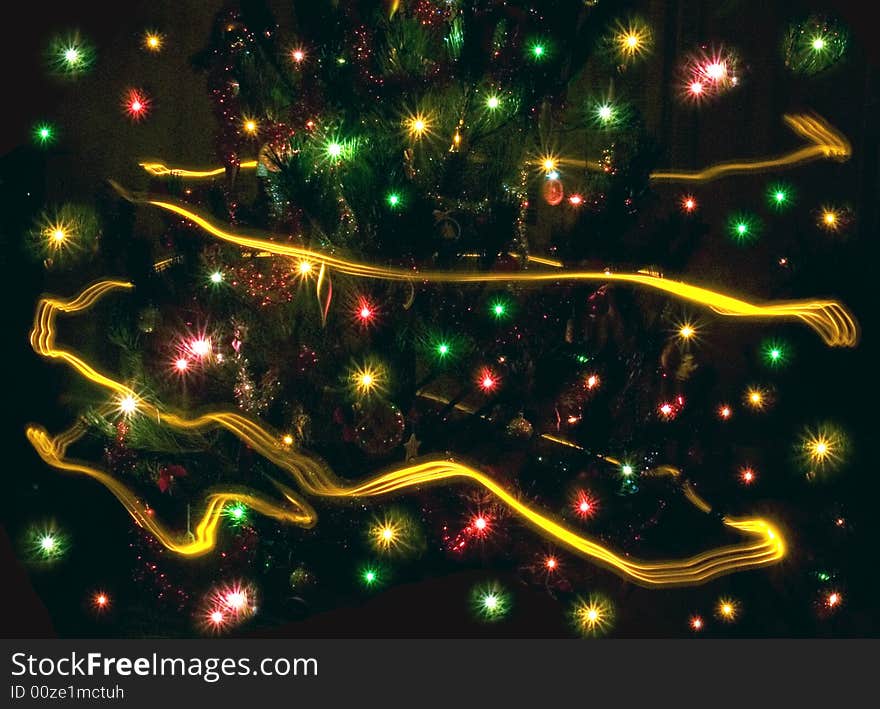 Background christmas tree and lights