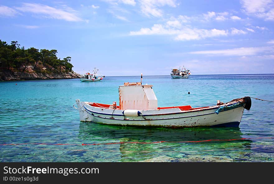 Boat harbor in greece island. Boat harbor in greece island