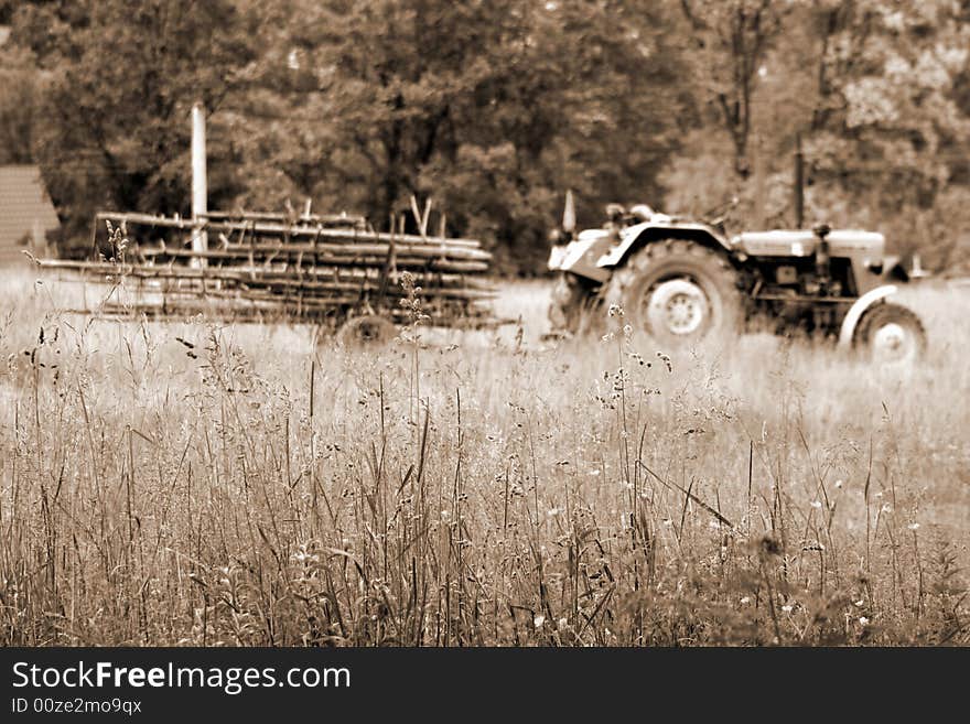 Retro agricultural machinery for solar glade