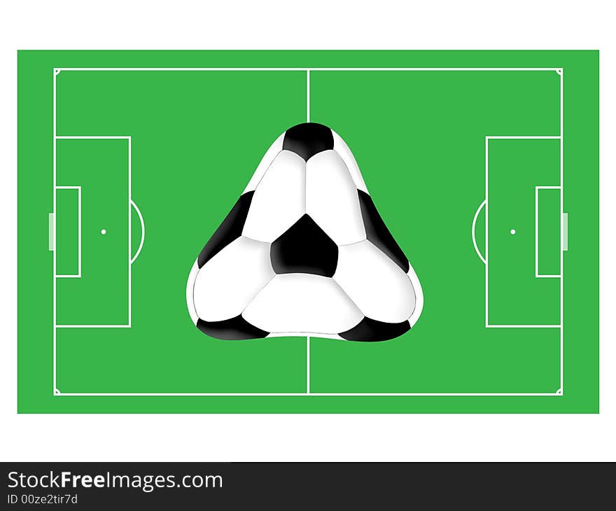 Triangular football and football field
