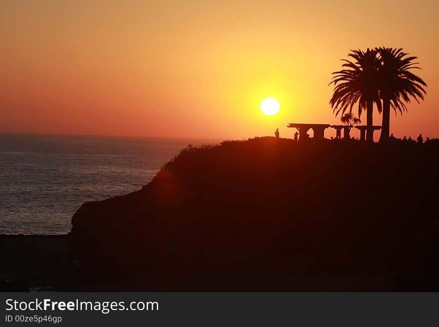 A beautiful Sunset at the beach on a warm summer day.