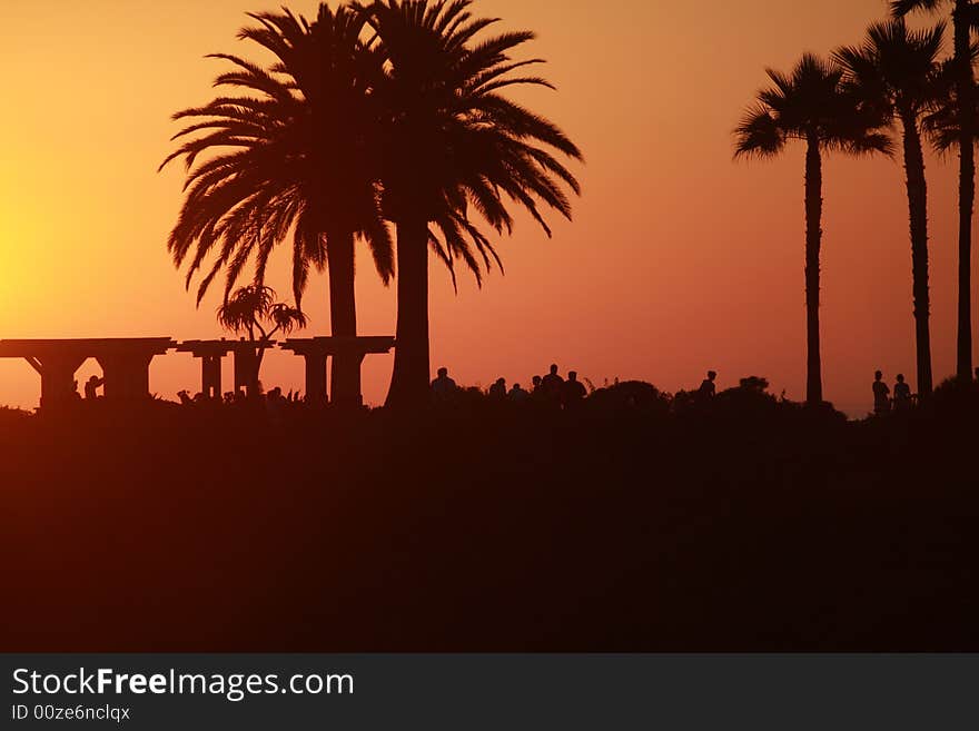 A beautiful Sunset at the beach on a warm summer day.