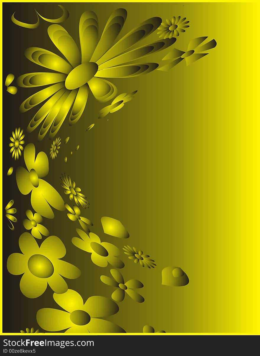 Golden floral background