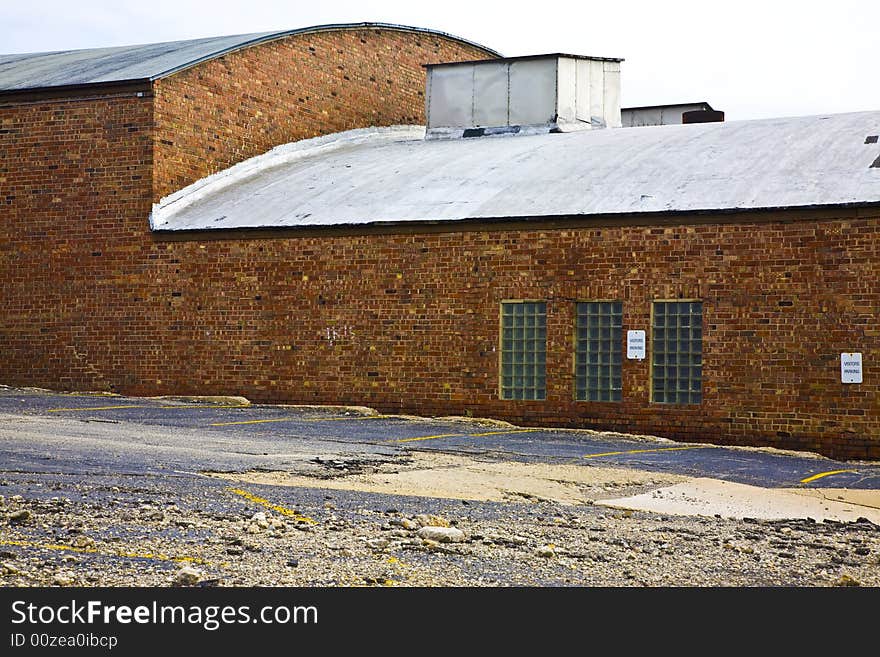 Warehouse with curved light roof. Warehouse with curved light roof