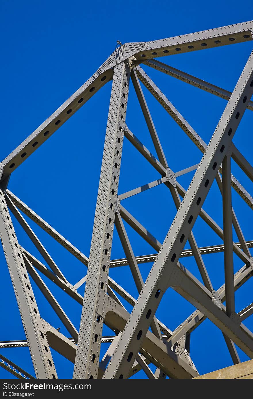 Girders supporting bridge against sky. Girders supporting bridge against sky