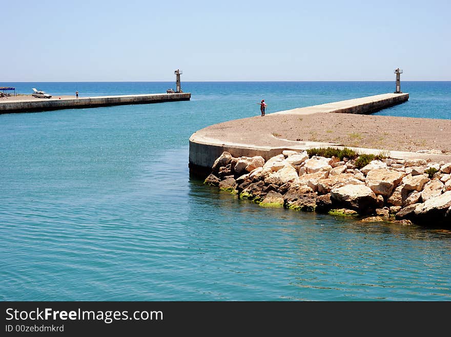 River Manavgat (Turkey) flows into the Mediterranean sea. River Manavgat (Turkey) flows into the Mediterranean sea