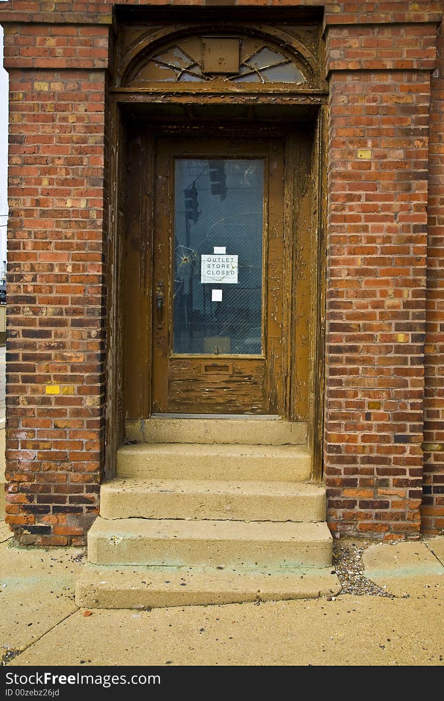 Old Closed Signed business doorway. Old Closed Signed business doorway