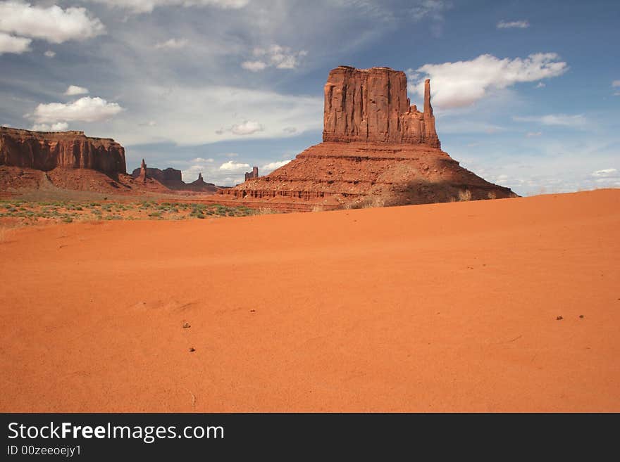 Cloudscape over the famous rock formations in Monument Valley. Arizona/Utah State line. USA