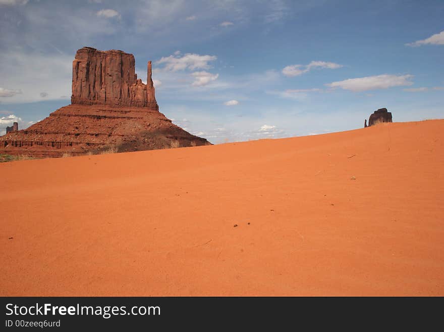 Cloudscape over the famous rock formations in Monument Valley. Arizona/Utah State line. USA