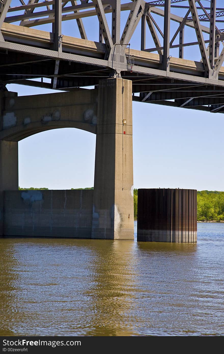 Close-up of Bridge and Pylon. Close-up of Bridge and Pylon