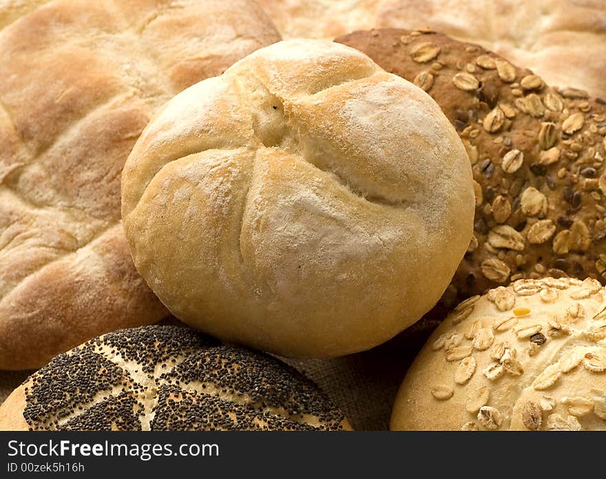 Assortment of traditional Italian bread loafs