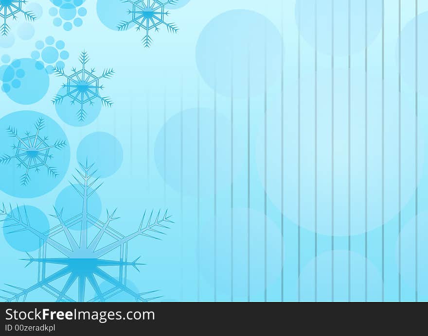 Snowflakes in crystal blue lines background. Snowflakes in crystal blue lines background