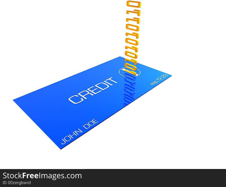 Credit card with secure digital data lock. Credit card with secure digital data lock