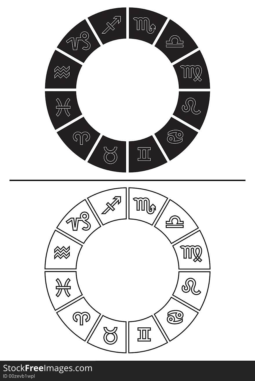 Black and white zodiac icons illustration, . Black and white zodiac icons illustration,