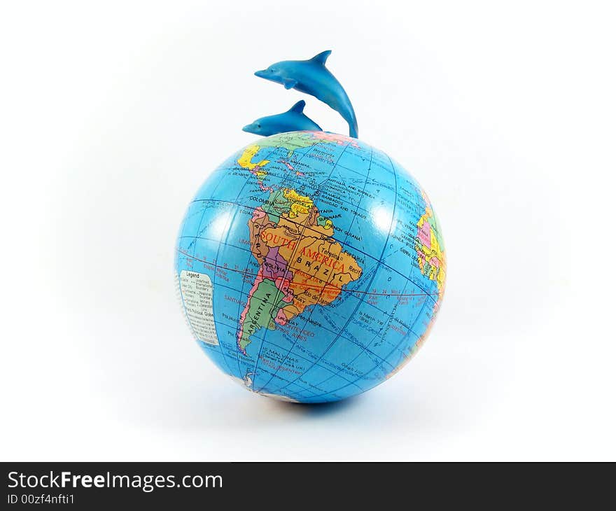 Globe planet dolphin earth