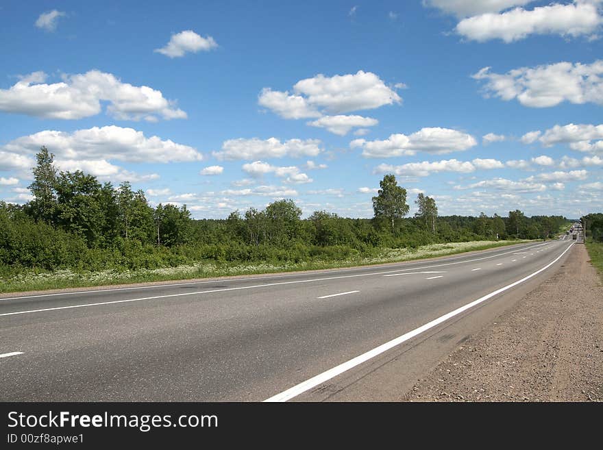 Country road in a summer sunny day