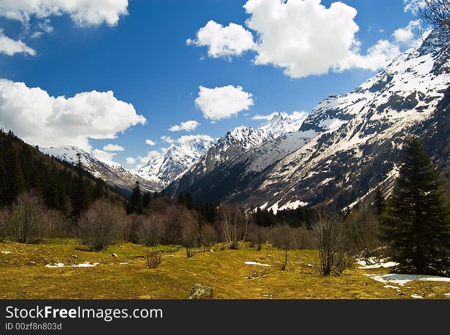 Abstract mountain landscape with clouds. Abstract mountain landscape with clouds