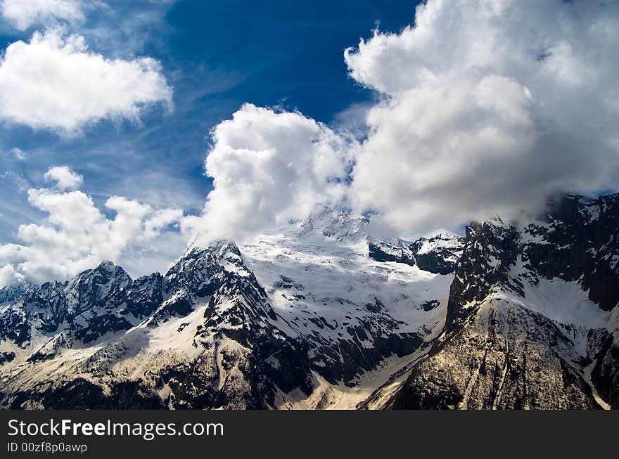 Abstract mountain landscape with clouds. Abstract mountain landscape with clouds